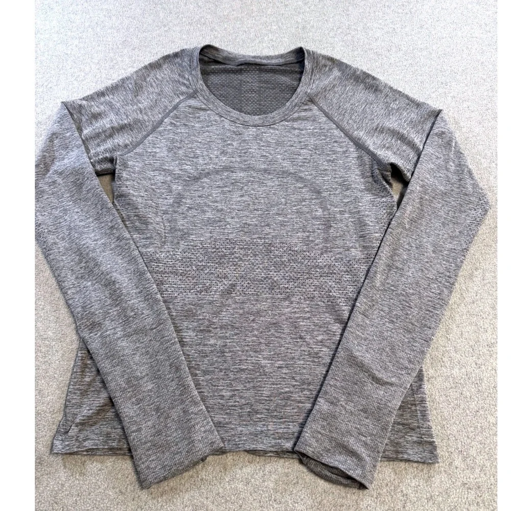 Lululemon Swiftly Tech Long Sleeve 2.0 Womens Size 6 Gray Heathered Athletic Top